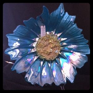 Akcam Handmade Blue Luster Flower Deco Bowl